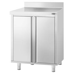 Armário de trabalho - para máquina de café - 800x600mm - com 2 portas de dobradiça e rebordo posterior