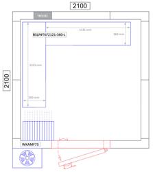 (2 szt.) Zestaw regałów aluminiowych - 1671x1311x1685mm - L-Form - z 8 półek STAŁE - Udźwig: 600kg