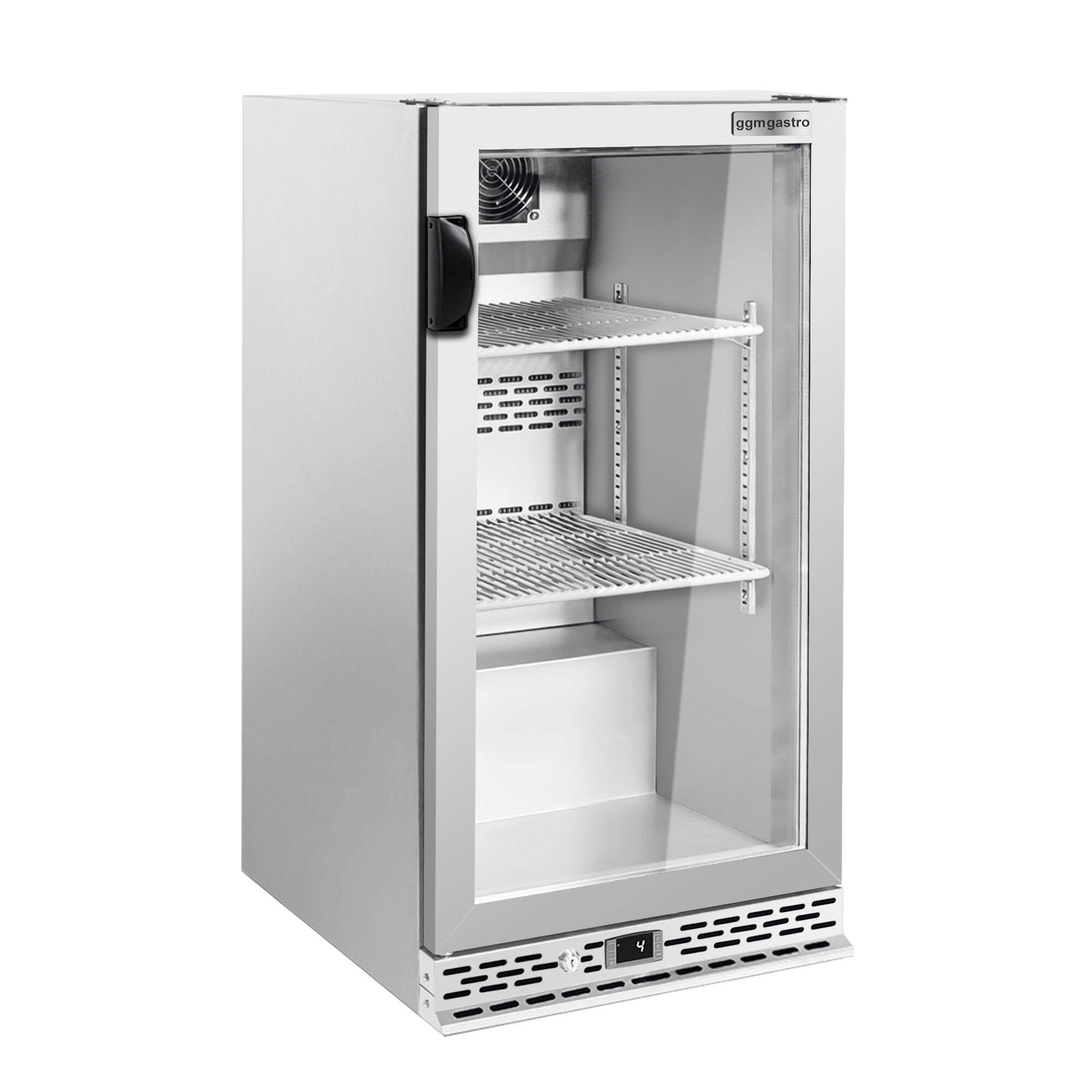 Réfrigérateur de bar – 600 mm – 140 litres – avec 1 porte vitrée battante – en inox