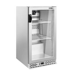Refrigerador de bar - 140 litros - 1 puerta de cristal (acero Inox.)