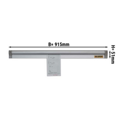 Barra de aluminio para comandas 915 mm