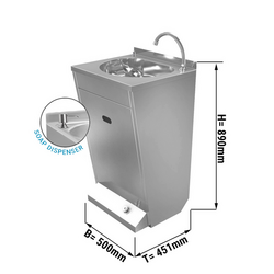 Hand Wash Basins - stainless steel - with soap dispenser