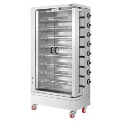 Commercial Electric Chicken Rotisserie Oven – 8-Spit - 48 Chickens - 26.4 kW - 380V 3N/PE - Tempered Glass