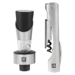(2 pieces) ZWILLING | Sommelier Corkscrew + Wine Pourer Set – 18/10 Stainless Steel – Gift Box
