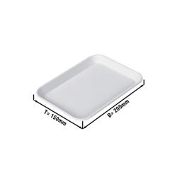 Placă de prezentare dreptunghiulară - plastic - 200x150x15mm - alb