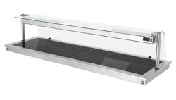 Inbouw warmhoudplaat - 2,1m - 6x GN 1/1 - met glazen hoestscherm