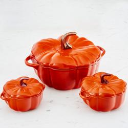 STAUB | CERAMIQUE - طنجرة كوكوت - بقطر 120 مم - على شكل يقطينة - سيراميك - لون القرفة