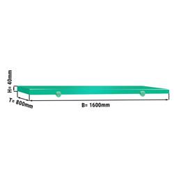 Chopping Board for Prep Table - 800x1600mm - Thickness: 40mm - HACCP-Compliant - HDPE (PE500) - Green