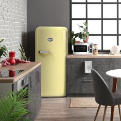 GASTRO-COOL | Retro koelkast - 610mm - 282liter - tot +10°C - met 1 deur - statische koeling, automatische ontdooiing & LED‑verlichting - Crème