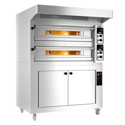 Elektrische pizzaoven - 6+6x 33cm - handmatig - incl. afzuigkap & rijskast