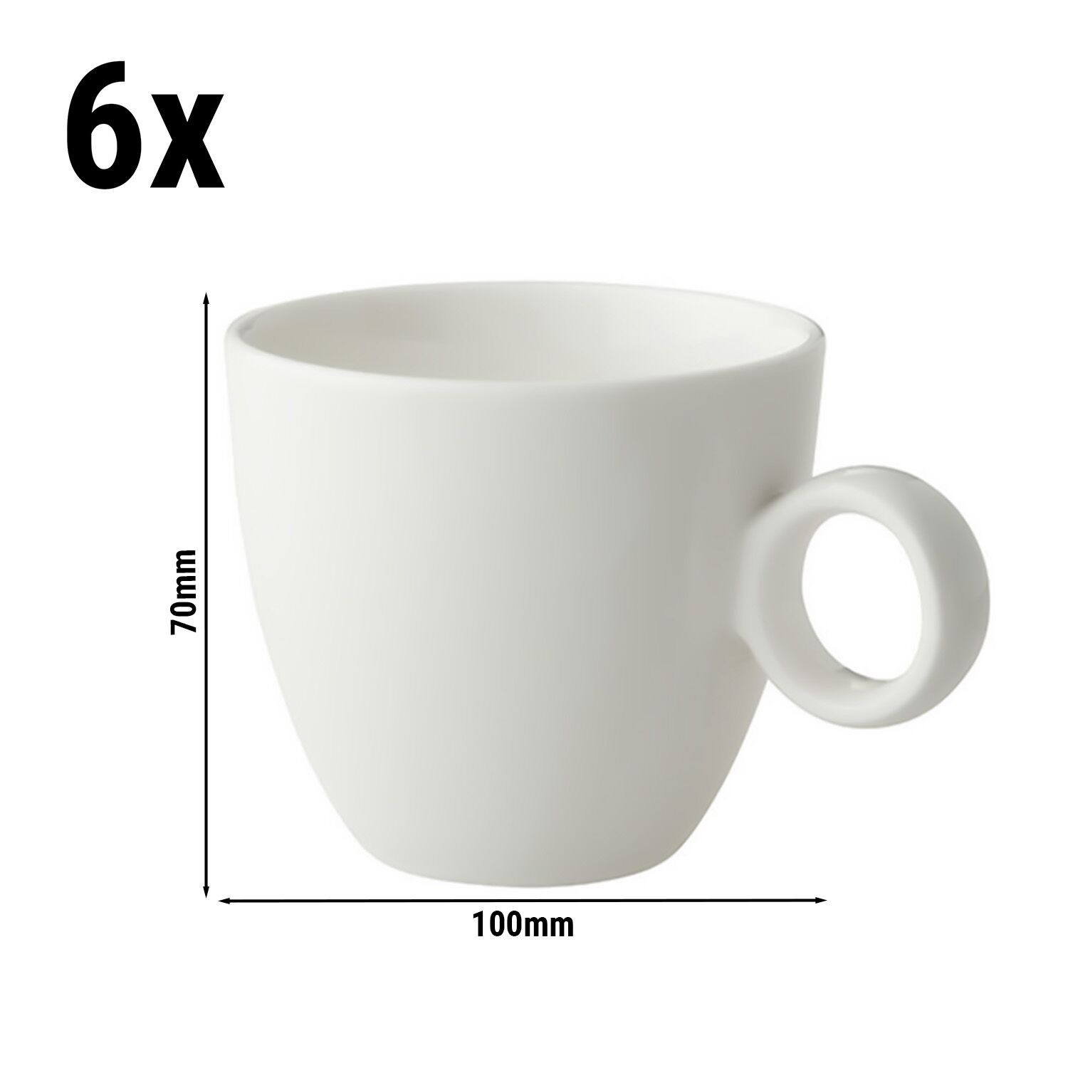 (6 pièces) BART – Tasse à café – 170 ml – Ivoire