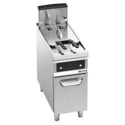 Friteuză pe gaz – 20 litri – 17,5 kW – cu filtru de ulei și ridicare automată a coșului