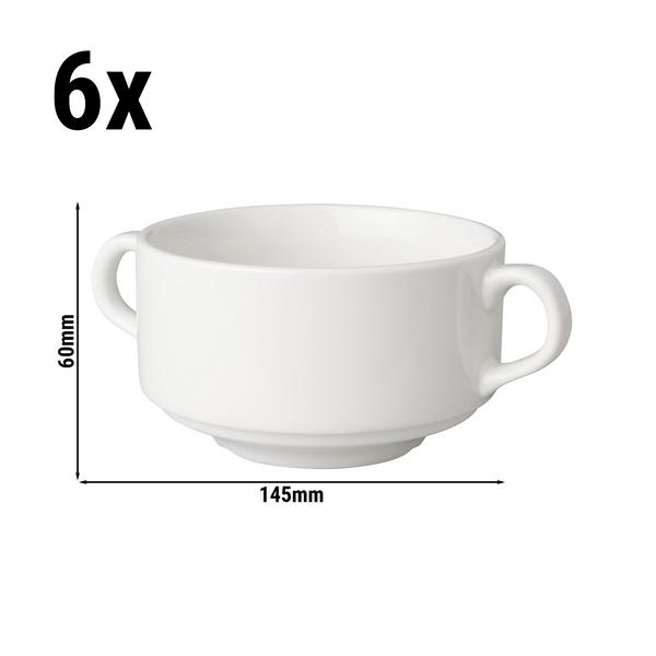 (6 szt.) Budgetline Miska na zupę z uszami sztaplowana Mammoet - Ø145mm - 300ml - Biały