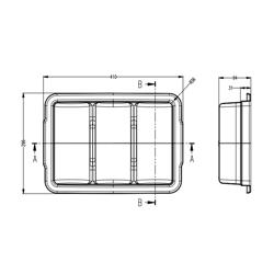 Bestekbak - 415x300mm - Hoogte: 107mm - polypropyleen - met 3 vakken - incl. deksel - Zwart
