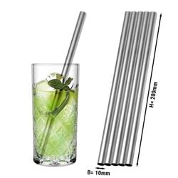 (50 sztuk) Słomki ze stali nierdzewnej – 10 x 200 mm – proste