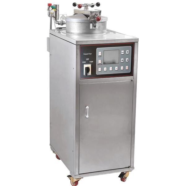 Friggitrice a pressione professionale elettrica su mobile - 33L - 4,0kW - controllo elettronico della temperatura - con filtrazione olio integrata