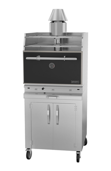 Horno de carbón - negro - incl. Parrilla y base