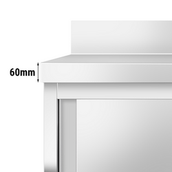 Työkaappi PREMIUM ruostumattomasta teräksestä - 1600x600mm - Liukuovella ja jalustalla