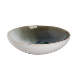 (6 stuks) NORDIC - diep bord - rond - steengoed - Ø225mm - groen/wit