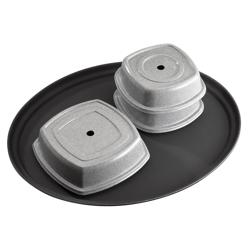 (6 stuks) CAMBRO | CAMTREAD® - Glasvezel dienblad - ovaal - 685x560mm - laag profiel - Zwart