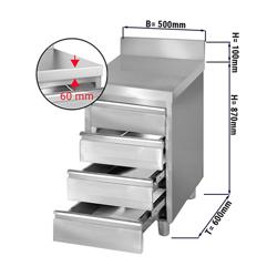 Ladičar PREMIUM sa 4 ladice & poleđinom - 500x600 mm 