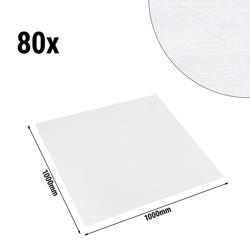 (80 Stück) Damast Mitteldecke Tessin Atlas - 210g/m² - 100x100cm - Weiß