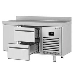 Koelwerkbank Premium PLUS - 1468x700mm - met 1 deur, 2 laden & met achterwand