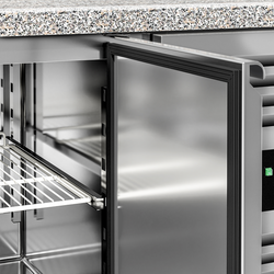 Saladette PREMIUM - 1515mm - 2 deuren - met glazen opzetstuk voor 4x GN 1/1 & 1 plank