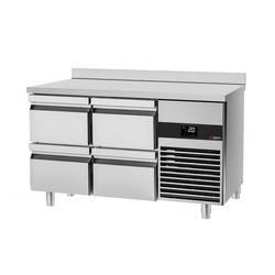 Koelwerkbank PREMIUM - 1400x700mm - met 4 deuren & achterwand