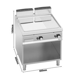 Fry Top Gas Professionale - 20 kW - Liscio e Rigato - incl. sottotelaio