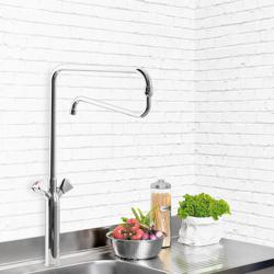 Mitigeur monotrou - col haut400+320mm - avec bec pivotant, débit18L/min & raccord1/2" - entraxe34mm