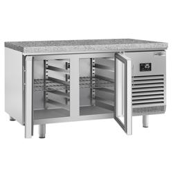 Bakkerij koelwerkbank PREMIUM PLUS - 1618x800mm - 420 liter - met 2 glazen deur(en) - granieten werkblad