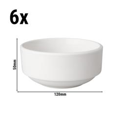 (6 uds) Bol - Budgetline - Porcelana - 260ml - cuadrado - 120x120mm - Blanco