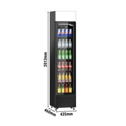 Commercial Beverage Display Fridge PREMIUM - Frameless - 145 L - 1 Glass Doors - Advertising Display