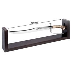(2) BERKEL | Elegance Champagne Sabre – 380 mm blade - stag horn handle - wood stand