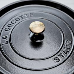 STAUB | Cocotte Round Enamelled Cast Iron Casserole Dish – Ø 280 mm – Black