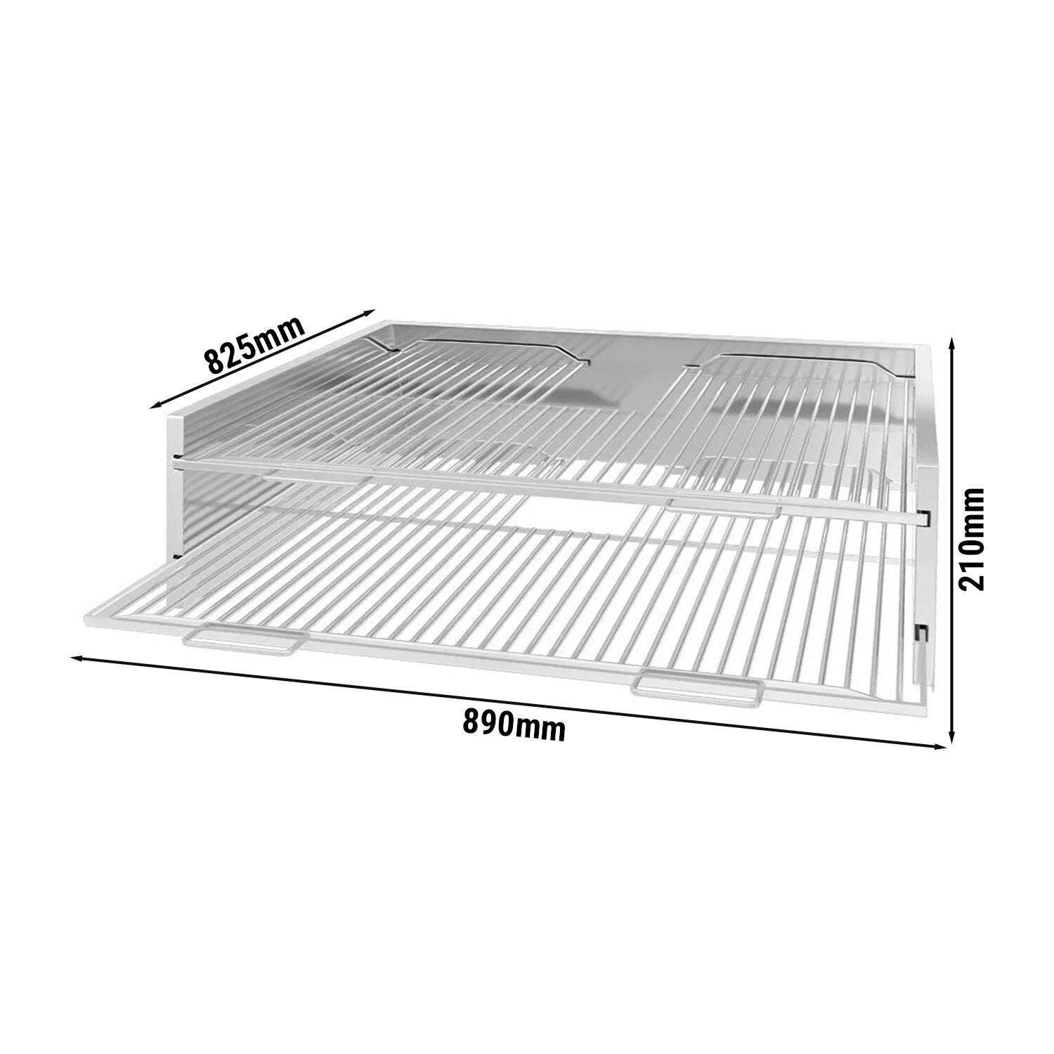 Rooster - 890x825x(H)210mm - RVS - voor charcoalgrill - passend voor CHOE - incl. 2 roosters