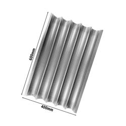 Plaque pour baguettes avec rainures - Aluminium - EN 600x400 - 5 rangées