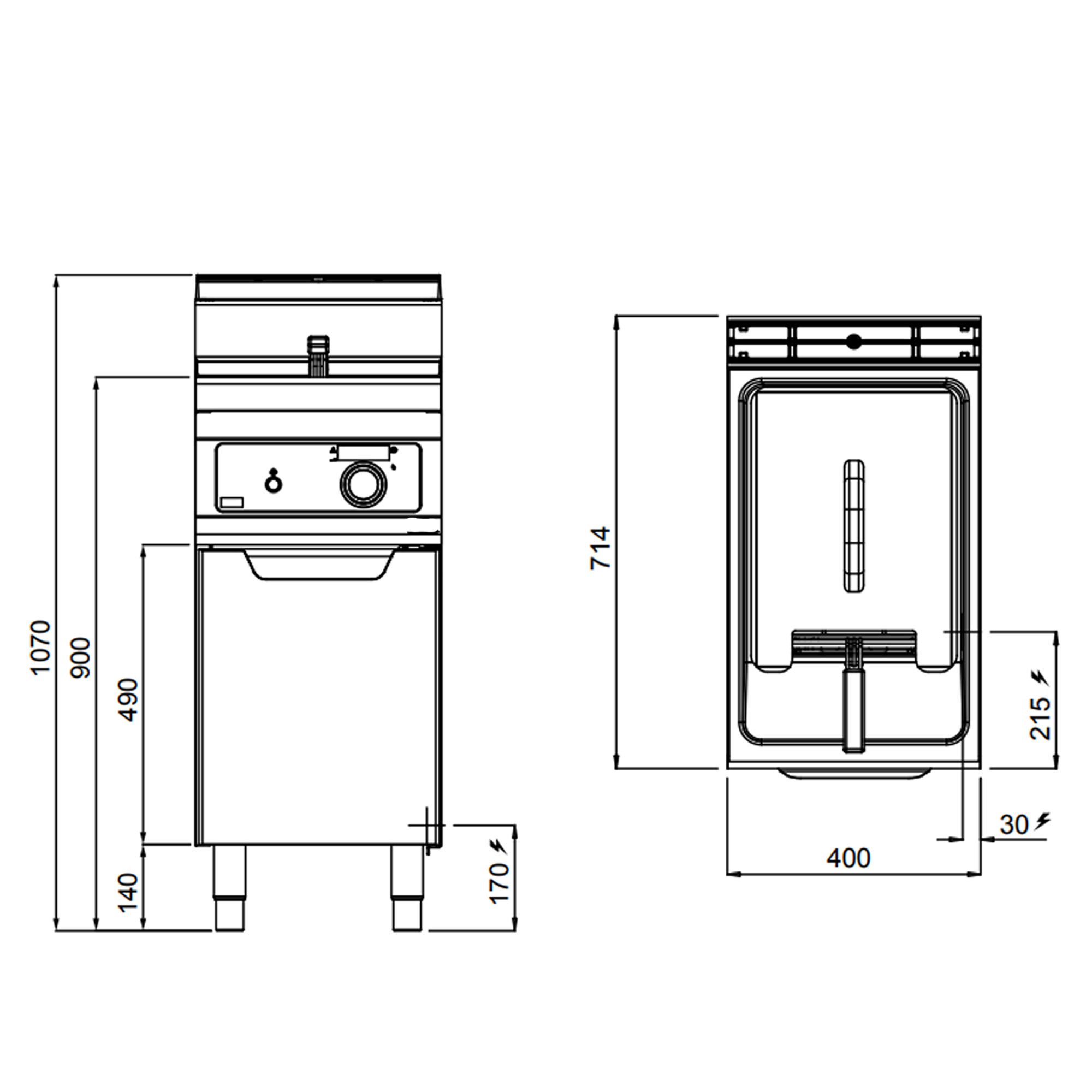 Friteuse électrique – 18 litres – 13,5 kW – Bflex Digital