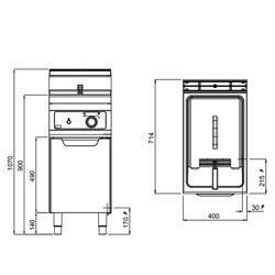 Sähkökäyttöinen rasvakeitin - 18 l - 13,5 kW - digitaalinen ohjaus - 400 V