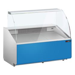 Comptoir vitrine réfrigérée - 1256x979mm - +2/+6°C - 262L - Façade bleue RAL5015