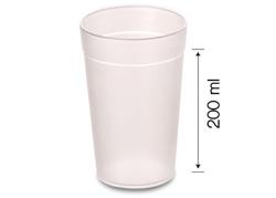 (50 db) Üdítős pohár - 200 ml - tejszerű, áttetsző