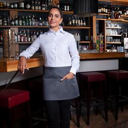 (6 pieces) KARLOWSKY | Basic Waist Apron with Pocket – Anthracite - 600x350 mm