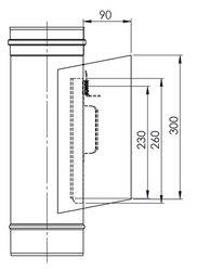 Труба "Ревизия" 400°C (нержав.сталь / Ø 250 мм)
