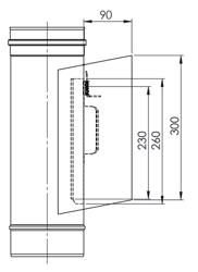 Spirobuis - met inspectieluik - in RVS - lengte: 476mm - Ø 250mm
