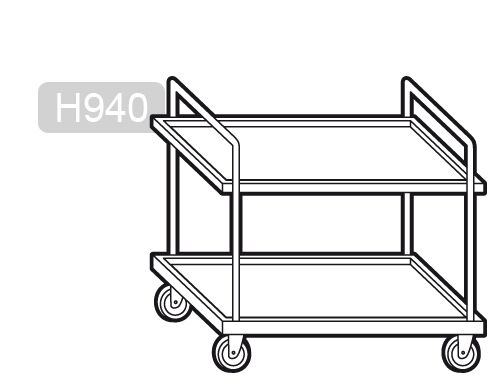 Chariot de service – 1000x600 mm – avec 2 surfaces de rangement