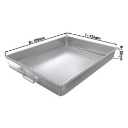 Stainless Steel Roasting/Baking Pan with Lid & Clamps – 600x450x50 mm - Oven-Safe - CE