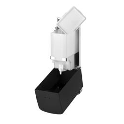 AIR-WOLF | Distributore di sapone e disinfettante con pulsante - 800 ml - Acciaio inox - Nero