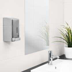 AIR-WOLF | Distributeur de savon et de désinfectant avec bouton-poussoir - 800ml - inox 