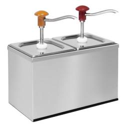 Telaio di supporto per distributori di salsa - Rettangolare - Acciaio inox - 340x180x220mm - per 2 distributori - compatibile con SEK2 - 2x2l